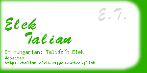 elek talian business card